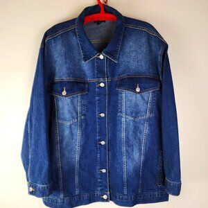 Knit Studio Women's Denim Front Button Jacket Size 4X
